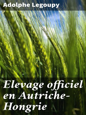 cover image of Elevage officiel en Autriche-Hongrie